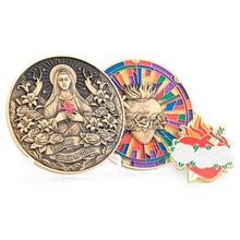 Carregar imagem no visualizador da galeria, KIT IMACULADO CORAÇÃO DE MARIA — MEDALHA + PIN
