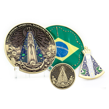 Carregar imagem no visualizador da galeria, KIT NOSSA SENHORA APARECIDA  — Medalha + Mini Medalha + Pin
